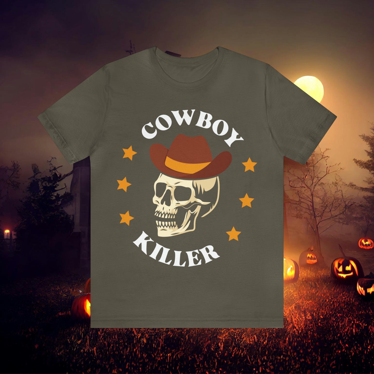 Cowboy Killer Retro Halloween Unisex Jersey Short Sleeve Tee Gifts for Him Gifts for Her