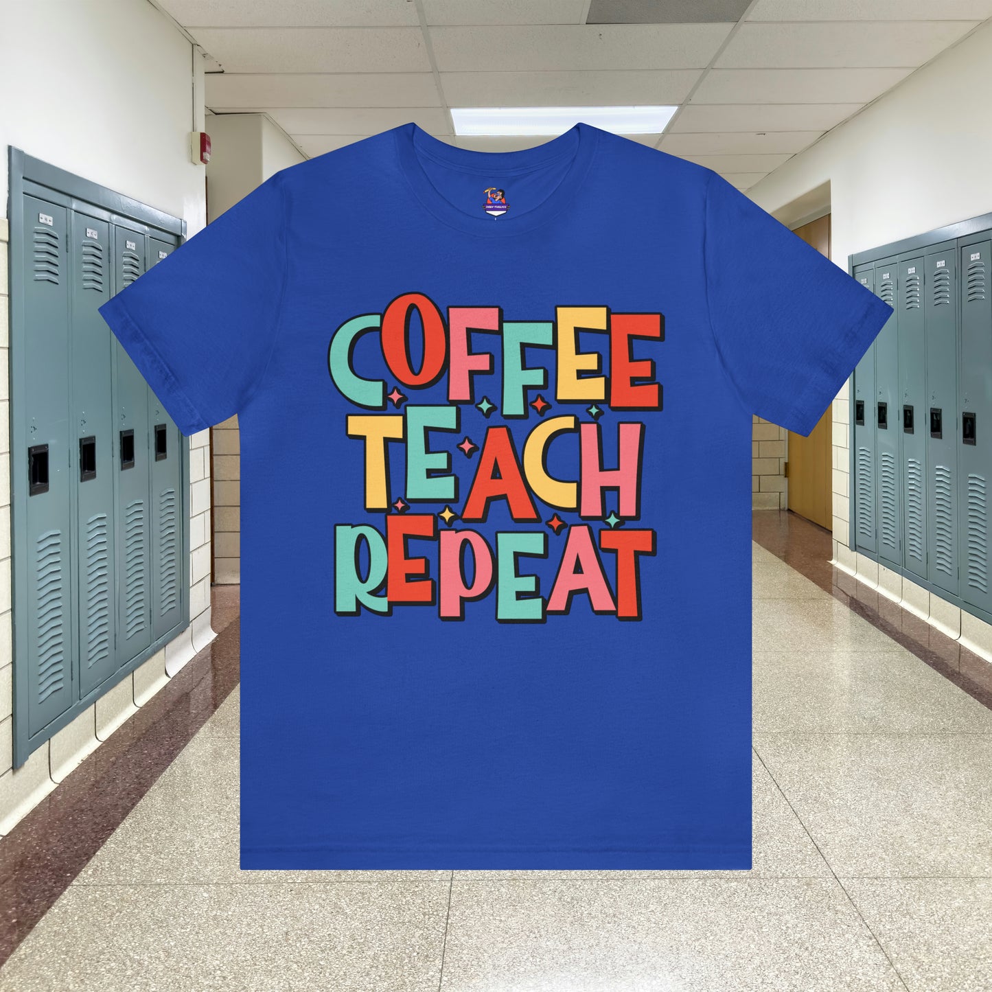 Coffee Teach Repeat Unisex Jersey Short Sleeve Tee