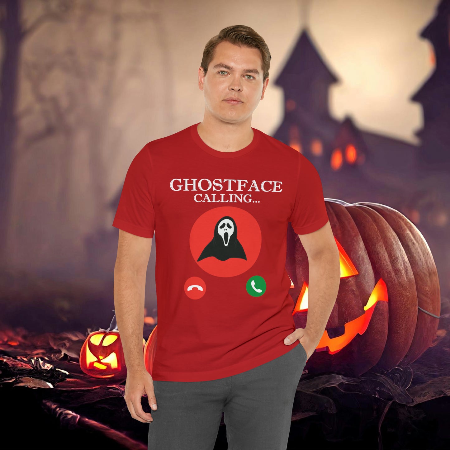 Ghost Face is Calling Halloween Unisex Jersey Short Sleeve Tee Gifts For her Gifts for Him