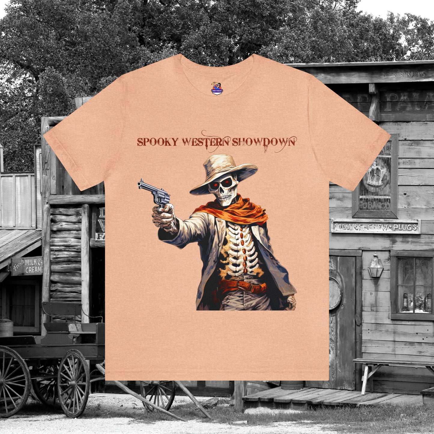 Spooky Western Showdown Western Halloween Unisex Jersey Short Sleeve Tee Gifts For Her Gifts For Him