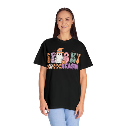 Spooky Season Retro Groovy Halloween Unisex Garment-Dyed T-shirt Gifts for Her Gifts for Him