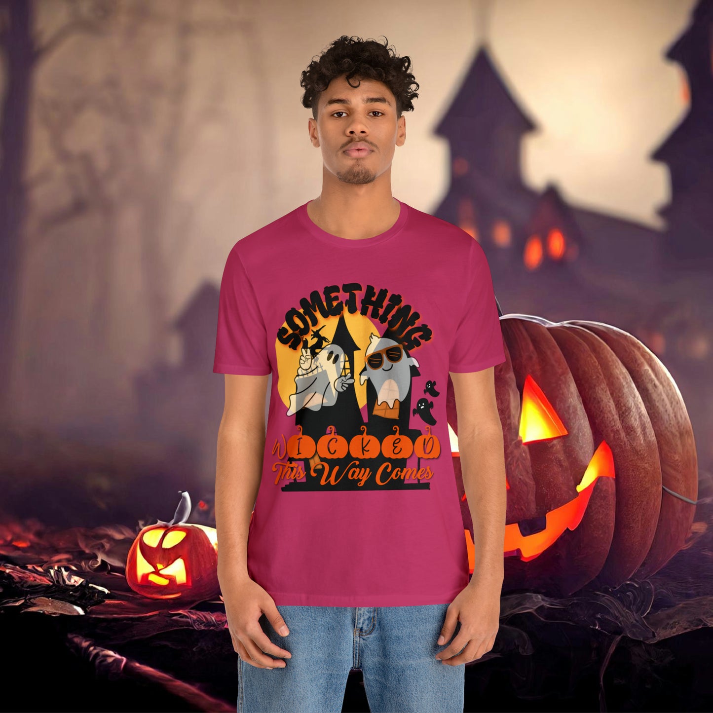 Something Wicked this Way Comes Halloween Unisex Jersey Short Sleeve Tee Gifts for Her Gifts for Him