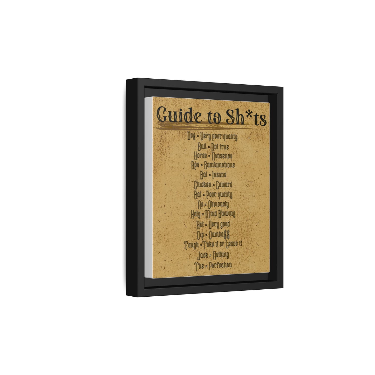 Guide to Sh*ts Framed Wall Art Print, Humorous Decor, Office Wall Art, Gift for Friends, Humor, Unique Housewarming Gift