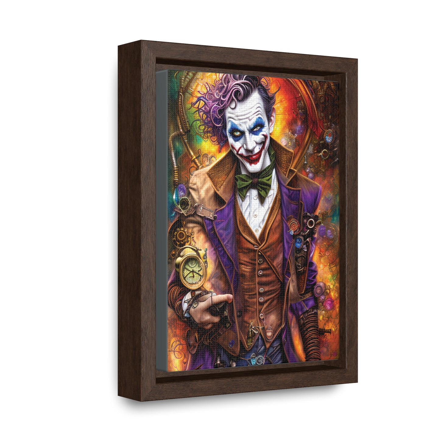 Steampunk-Joker-Hearts-Tribal-Fractal Gallery Canvas Wraps, Vertical Frame