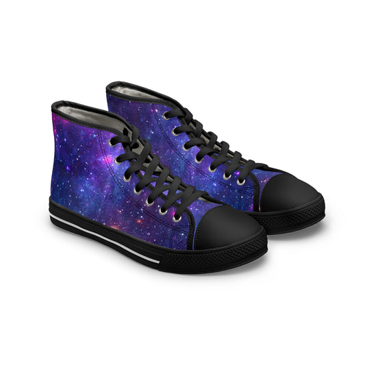 Purple Beyond the Stars Outer Space Out of this World Women's High Top Sneakers