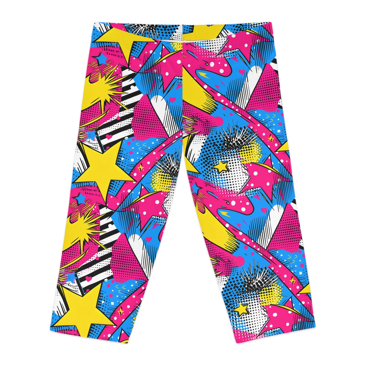 🌟 Abstract Pop Art Capri Leggings: A Fusion of Style and Comfort! Women's Capri Leggings (AOP)