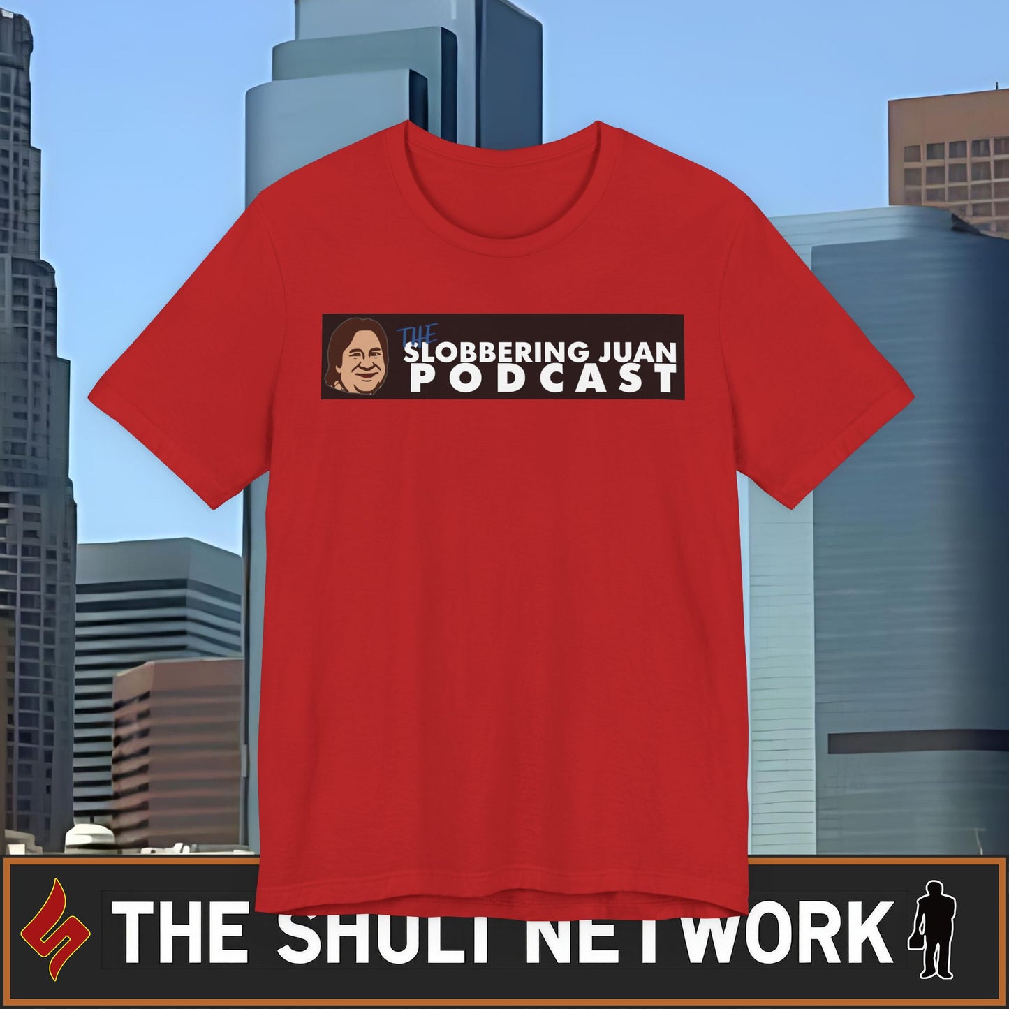 Slobbering Juan Podcast T-Shirt — Retro Logo Tee for Fans