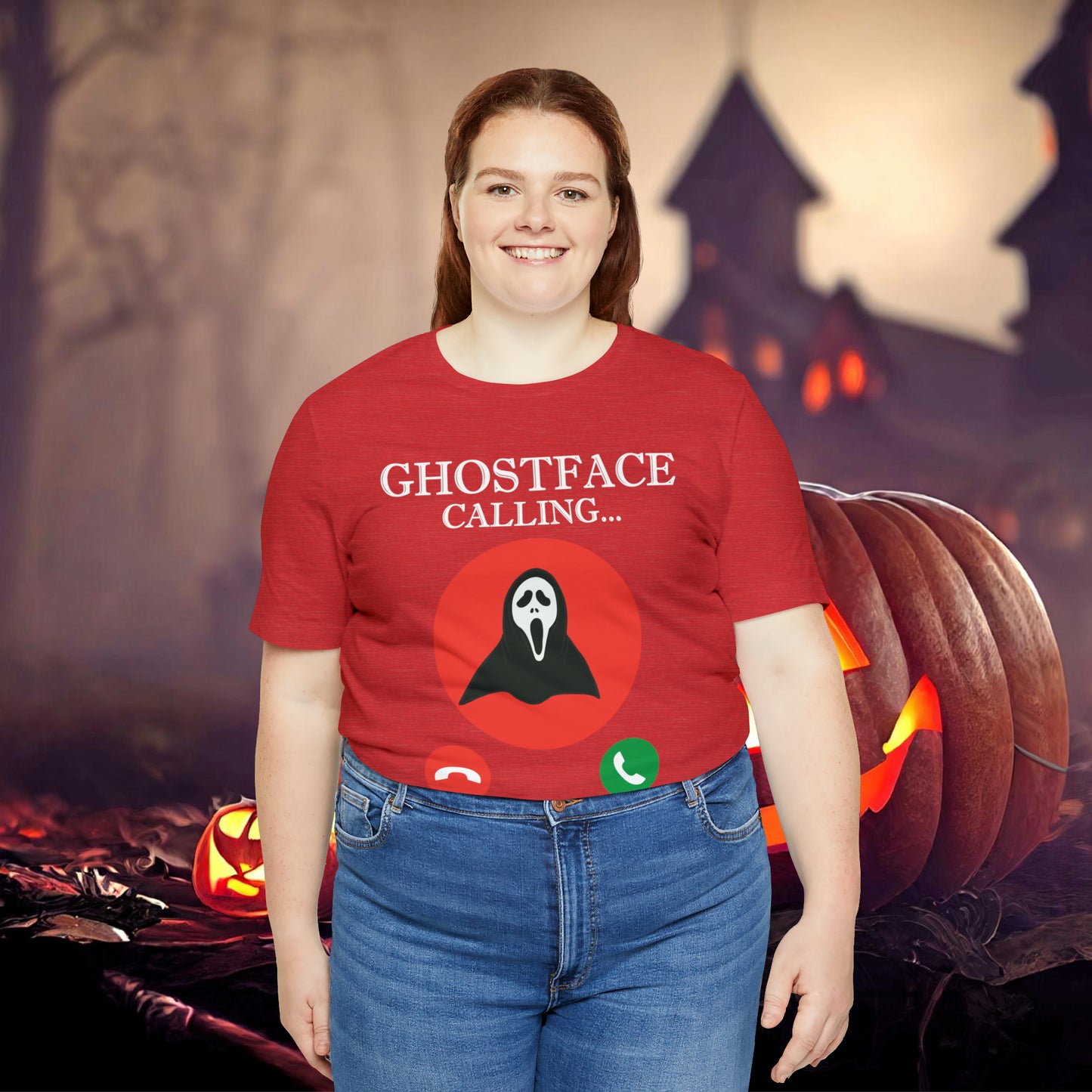 Ghost Face is Calling Halloween Unisex Jersey Short Sleeve Tee Gifts For her Gifts for Him