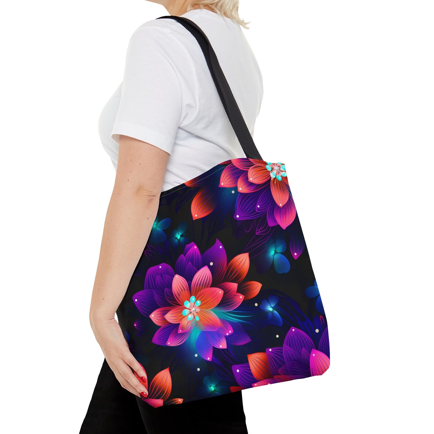 Vibrant Blooms All Over Print Tote Bag