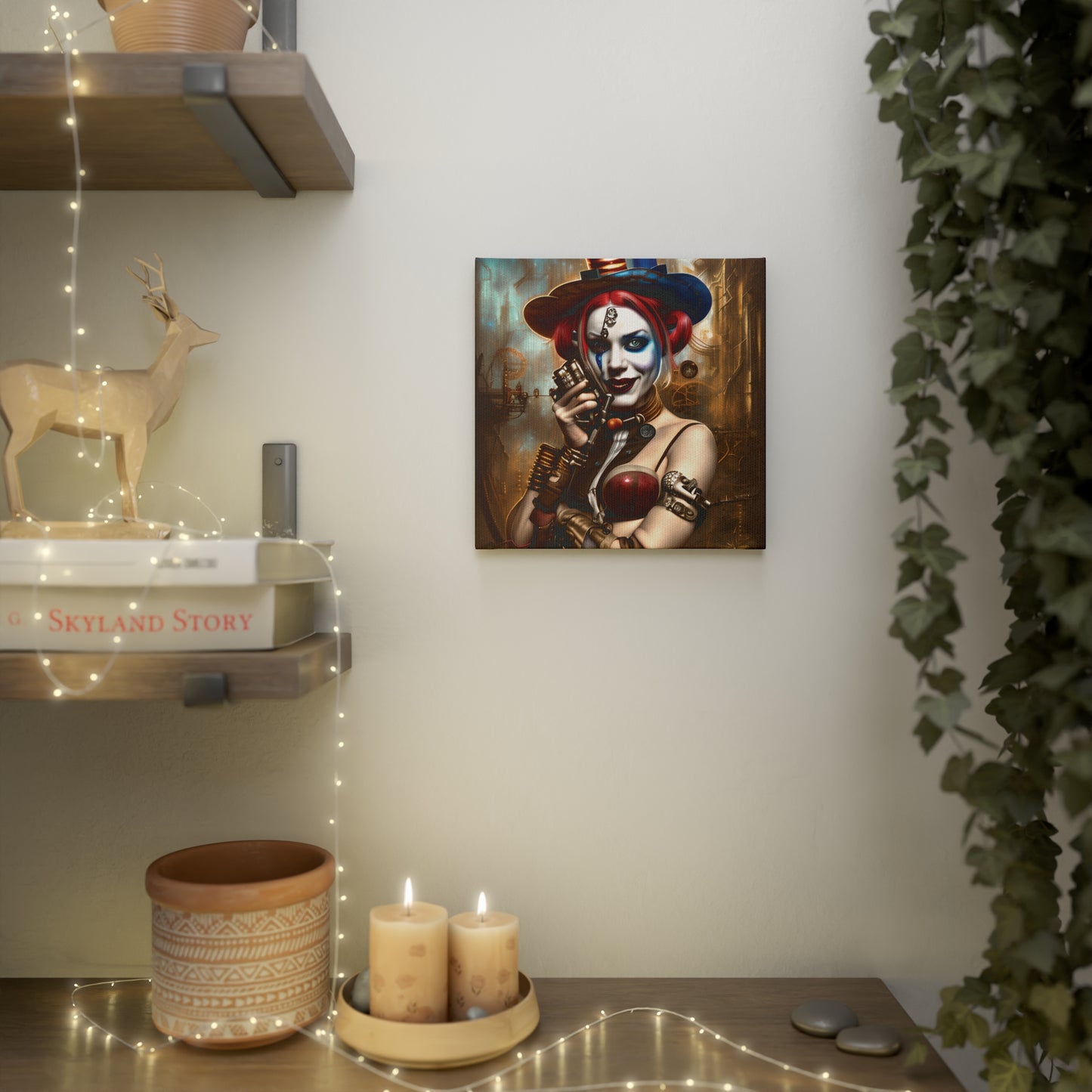 Hyper Realistic Steampunk Harley Quinn Canvas Photo Tile