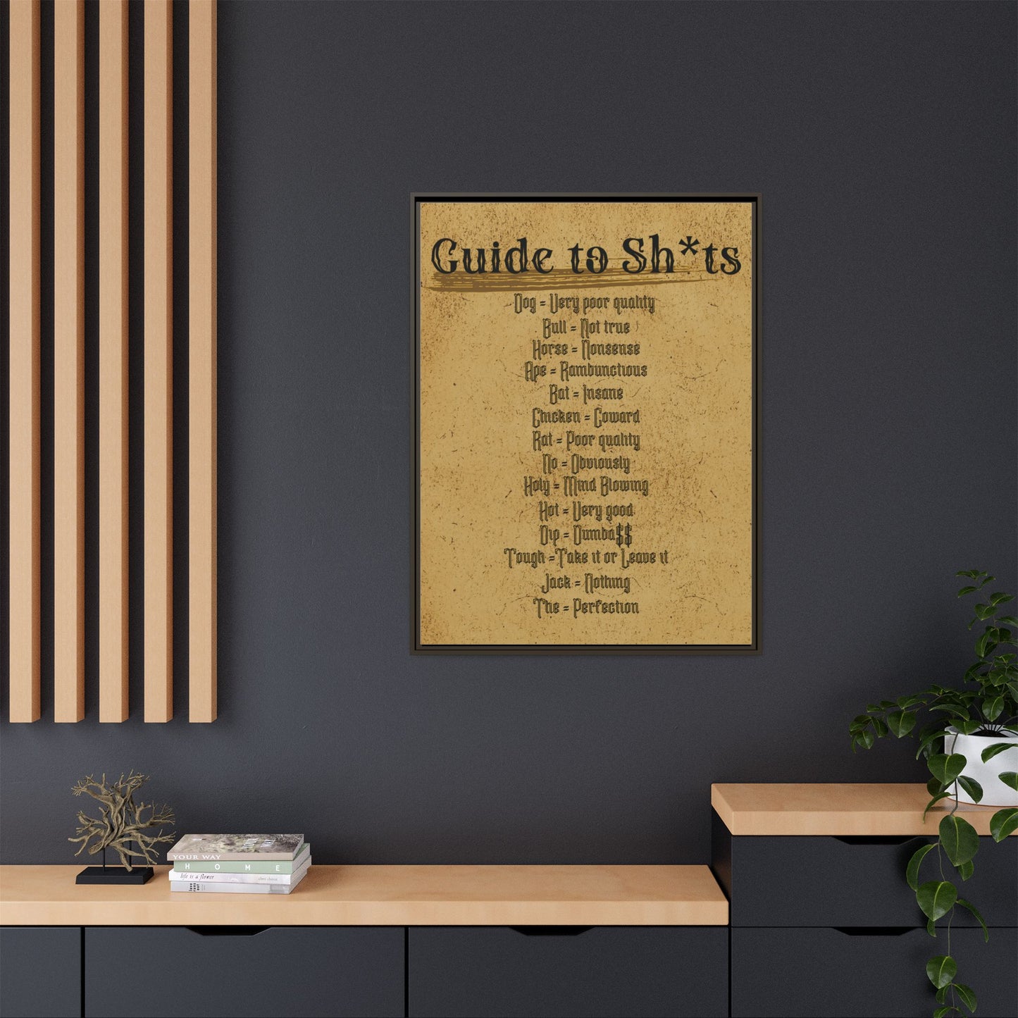 Guide to Sh*ts Framed Wall Art Print, Humorous Decor, Office Wall Art, Gift for Friends, Humor, Unique Housewarming Gift