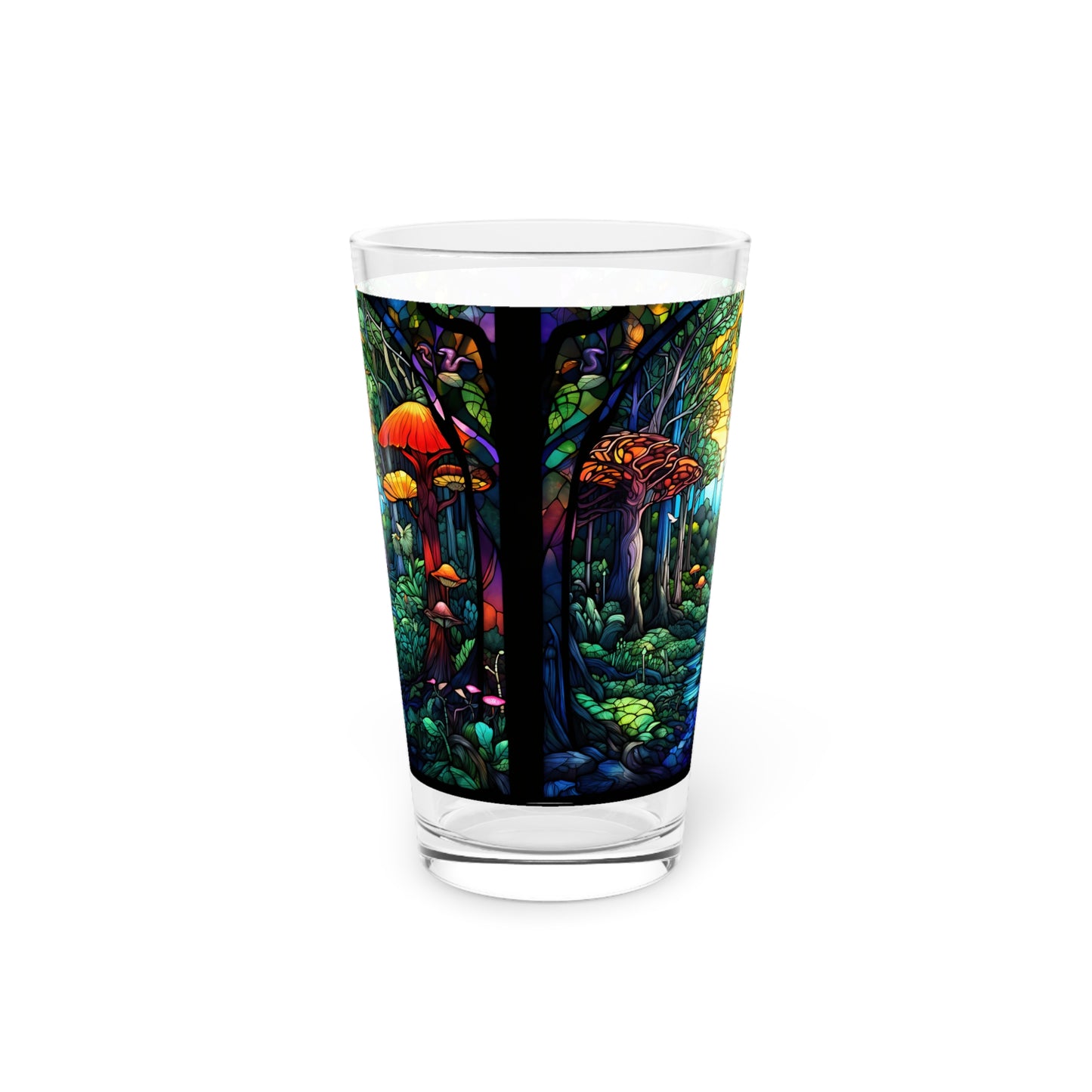 Enchanted Forest: A Magical Journey Through the Realm of Mushrooms 16oz Pint Glass Gift idea gifts for home decor housewarming gift