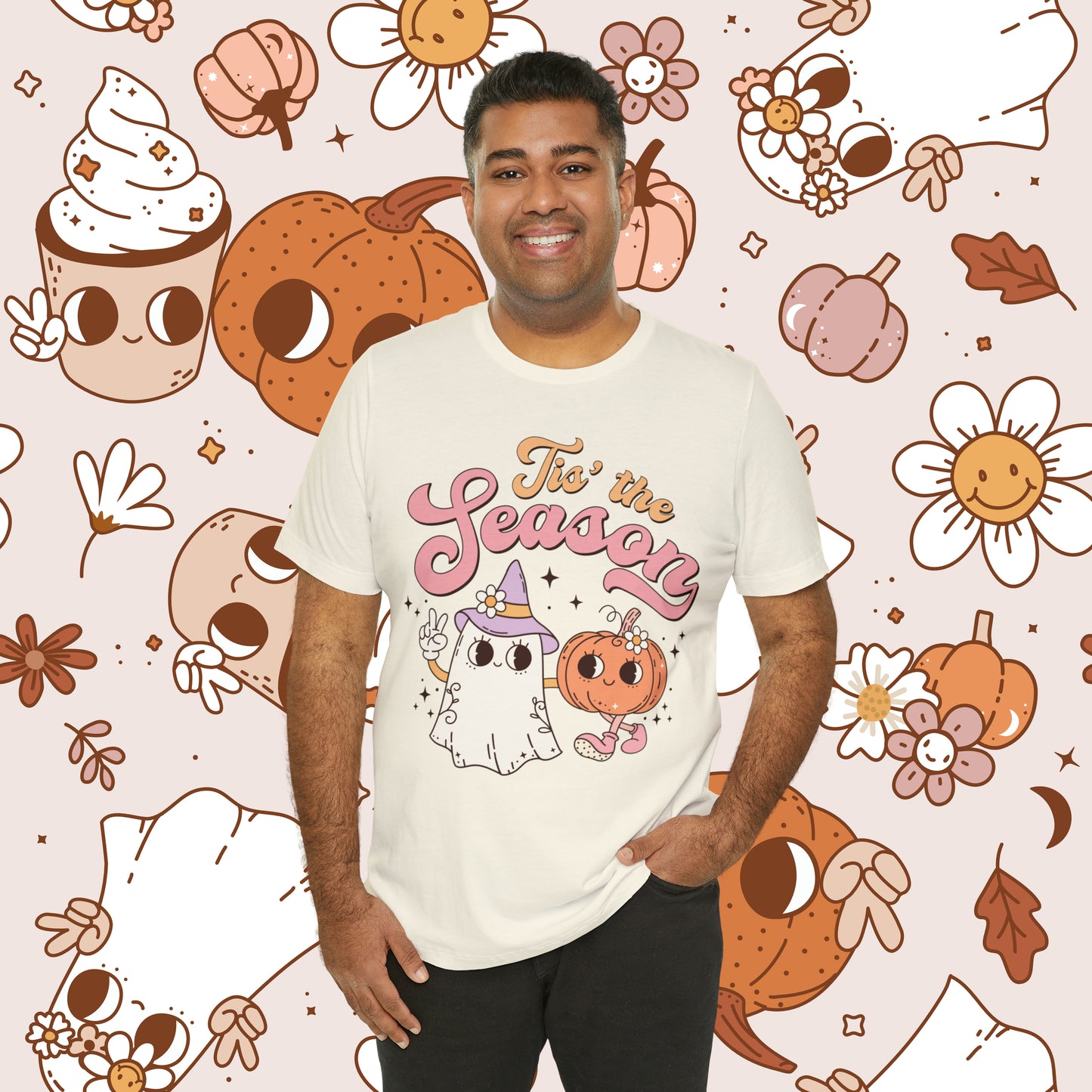 Tis The Season Retro Groovy Halloween Unisex Jersey Short Sleeve Tee GIfts for Him Gifts for Her