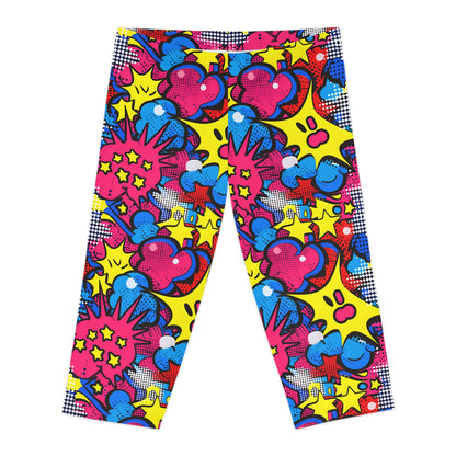 🌟 Abstract Pop Art Capri Leggings: A Fusion of Style and Comfort! Women's Capri Leggings (AOP)