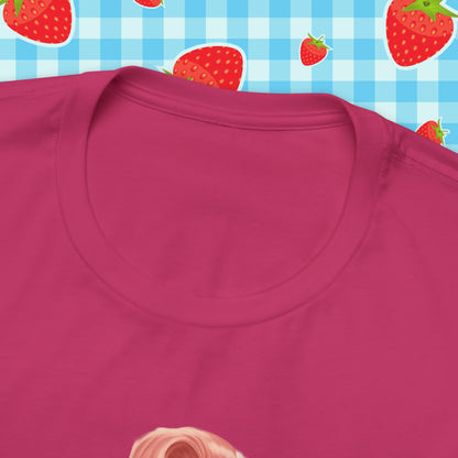 Timeless Elegance: Vintage Pink Pinup Girl "I'm not that Innocent on a Bella+Canva 3001 Unisex Jersey T-Shirt - A Must-Have Gift for her