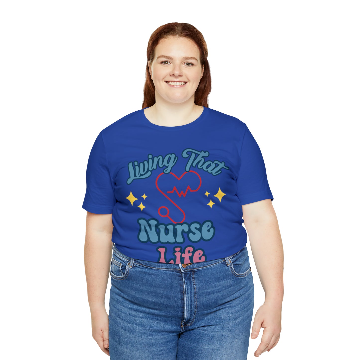 Living the Nurse Life, Comfy and Stylish Nurse T-Shirt:Gift for Medical Professionals and Nursing Students, Various Sizes Available"