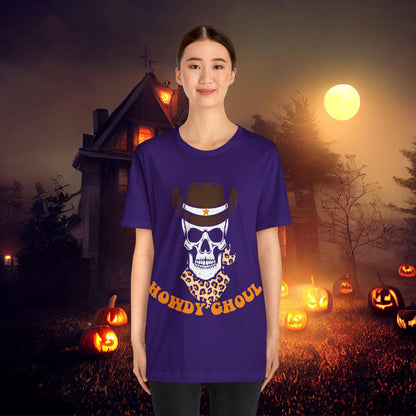 Howdy Ghoul Skeleton Sheriff Retro Halloween Unisex Jersey Short Sleeve Tee Gifts for her