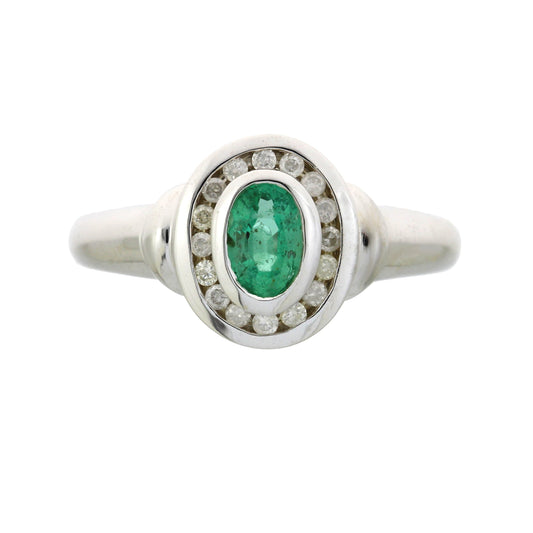 .60ct Emerald Diamond Ring 10KT White Gold