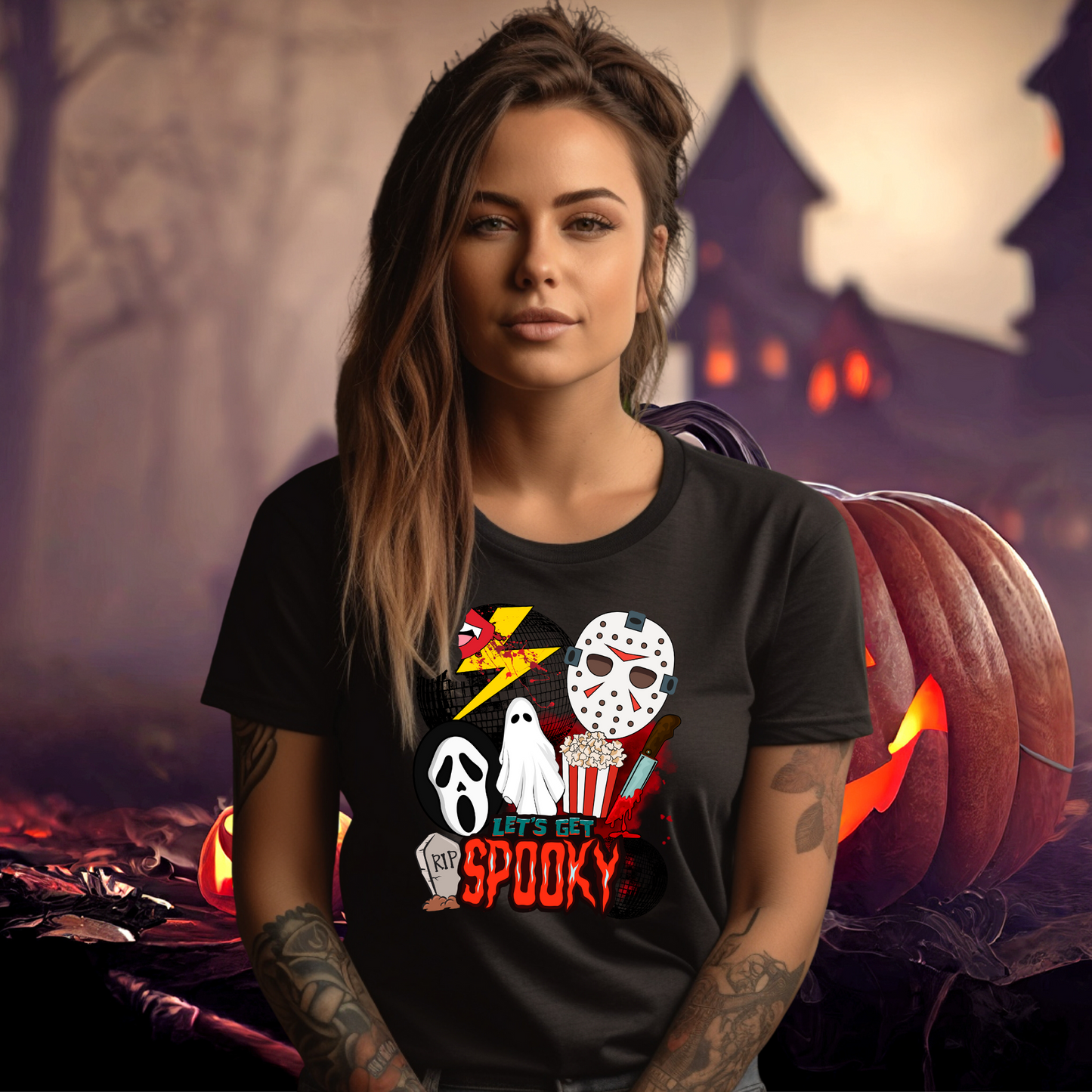 Lets Get Spooky Halloween Mashup Unisex Jersey Short Sleeve Tee Gifts for Her