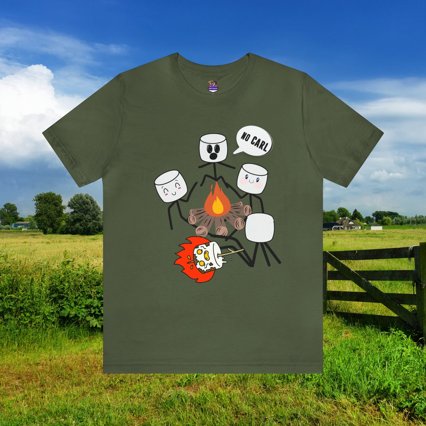 No Carl Marshmallow Campfire funny / Unisex Jersey Short Sleeve Tee