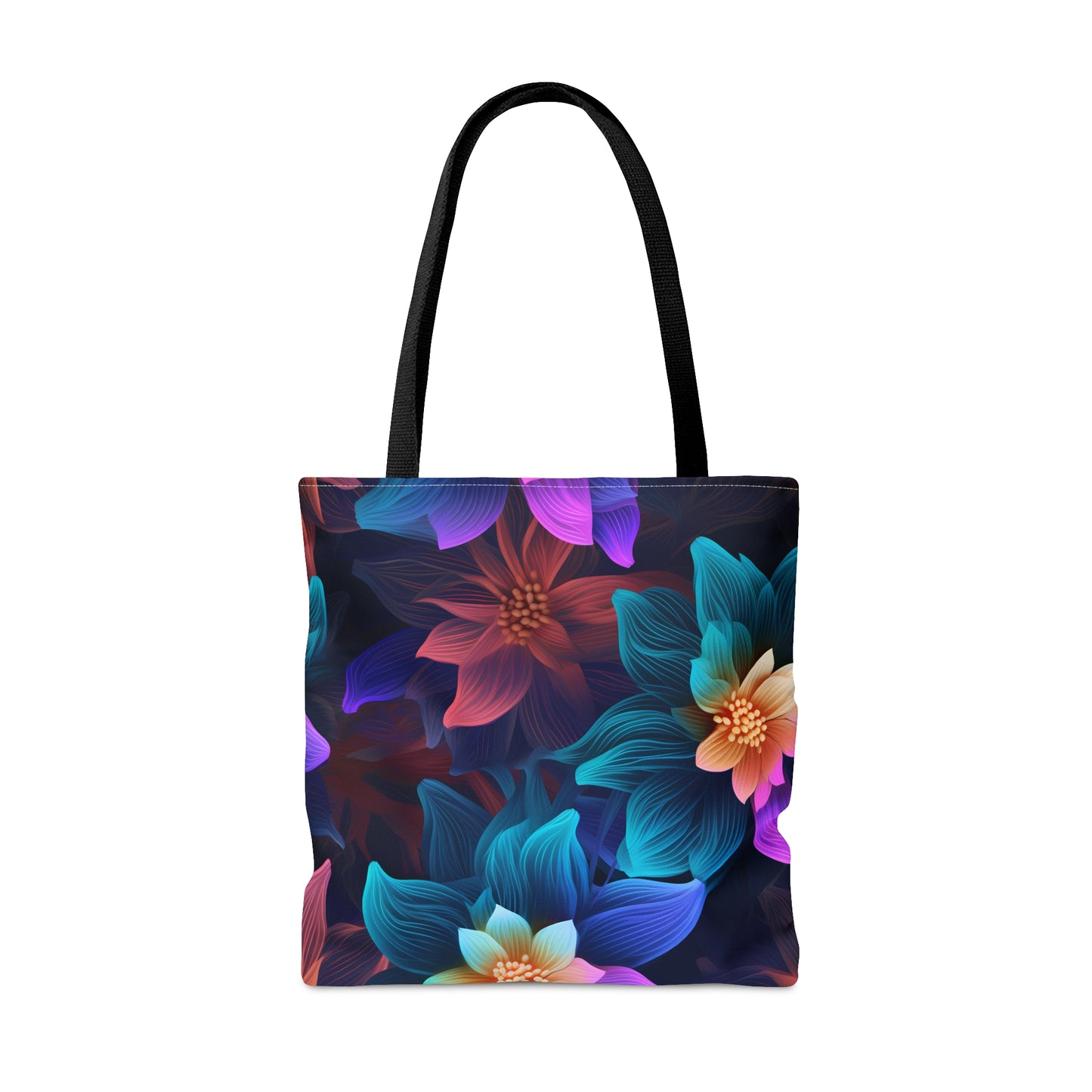 Neon Bloom Extravaganza All Over Print Tote Bag