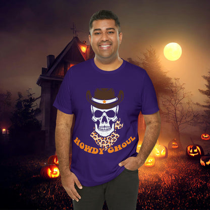 Howdy Ghoul Skeleton Sheriff Retro Halloween Unisex Jersey Short Sleeve Tee Gifts for her