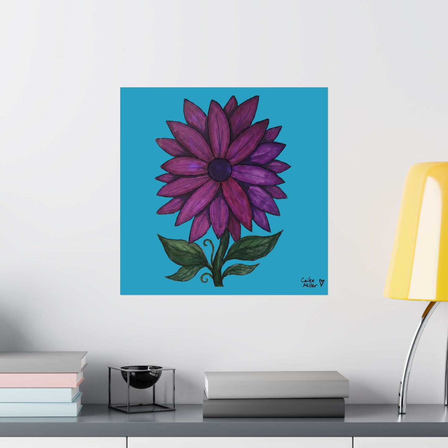Purple Floral Matte Poster  — Vibrant Botanical Wall Art from Artist Cailee Miller