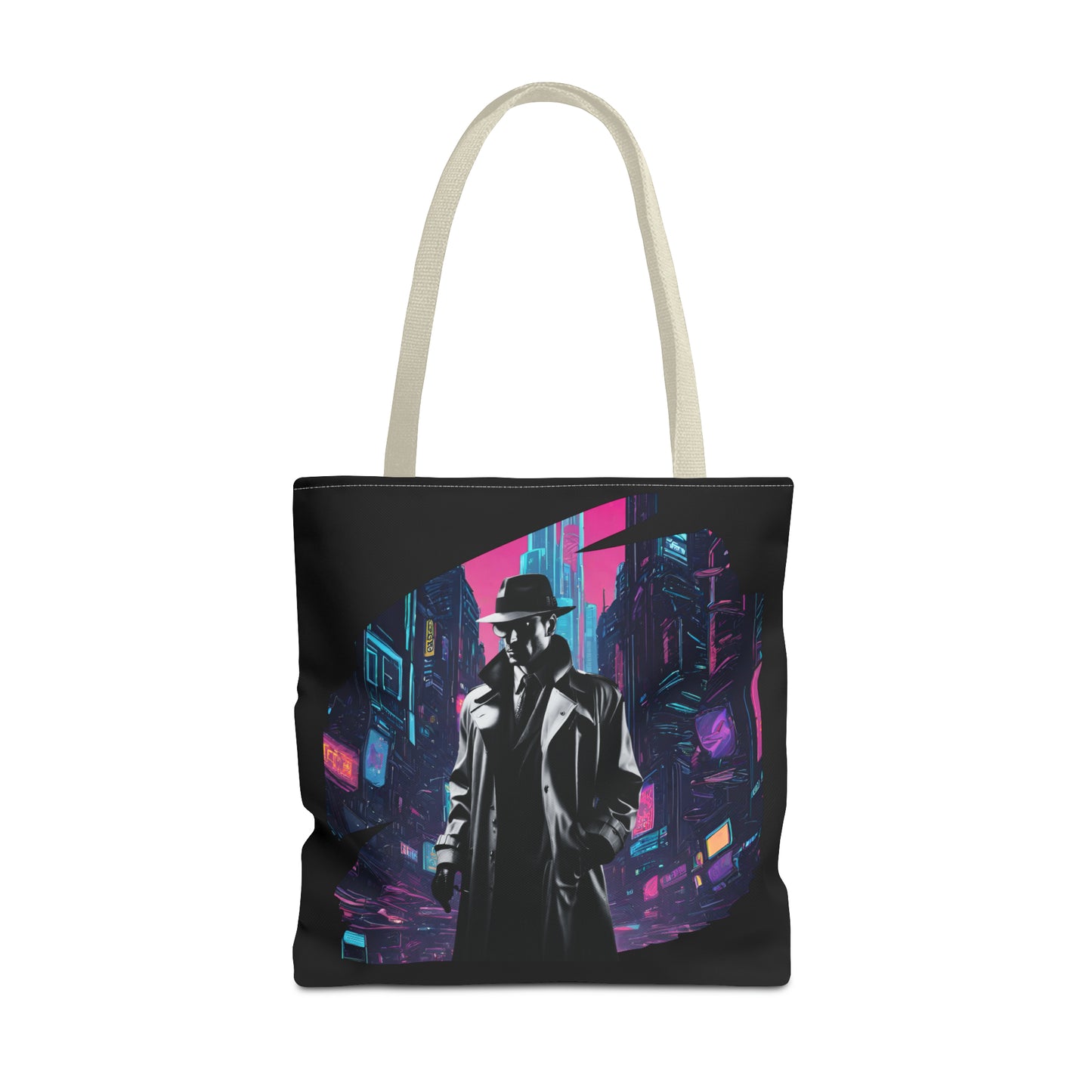 Cyberpunk Chic  Film Noir Detective AOP Tote Bag