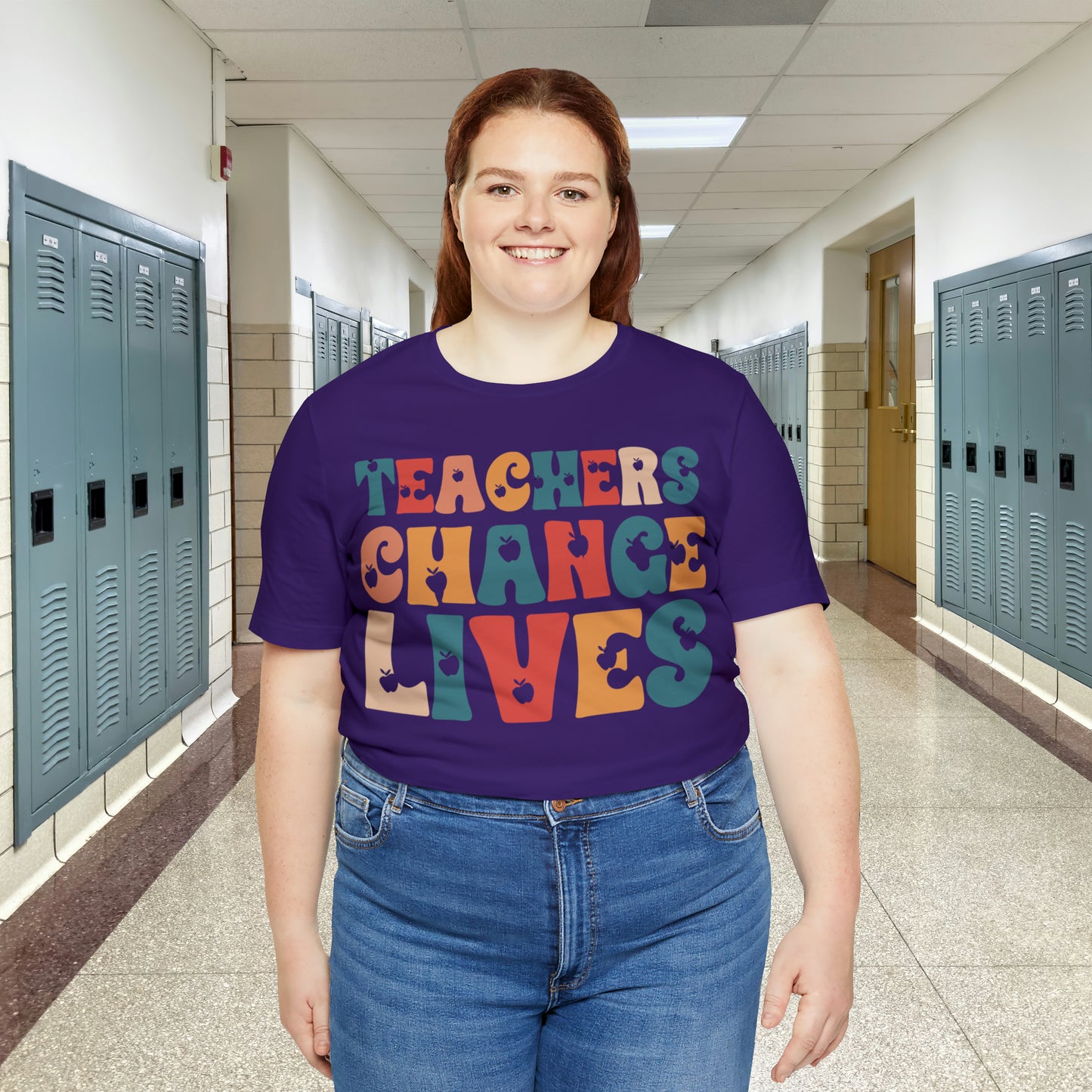 Colorful Teachers Change Lives Back to School Unisex Jersey Short Sleeve Tee Gifts for him, Gifts for Her