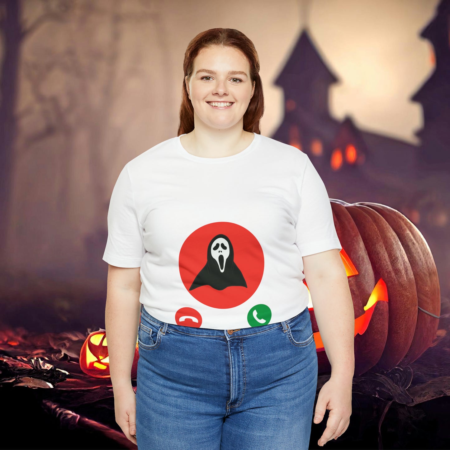 Ghost Face is Calling Halloween Unisex Jersey Short Sleeve Tee Gifts For her Gifts for Him