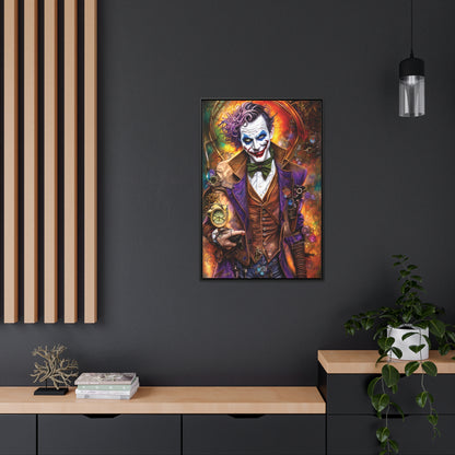 Steampunk-Joker-Hearts-Tribal-Fractal Gallery Canvas Wraps, Vertical Frame