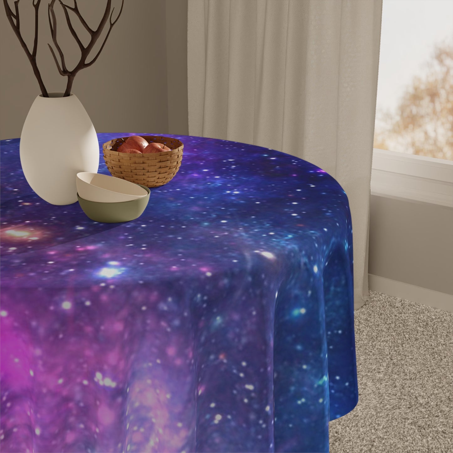 Purple Beyond the Stars Outer Space Out of this World Tablecloth