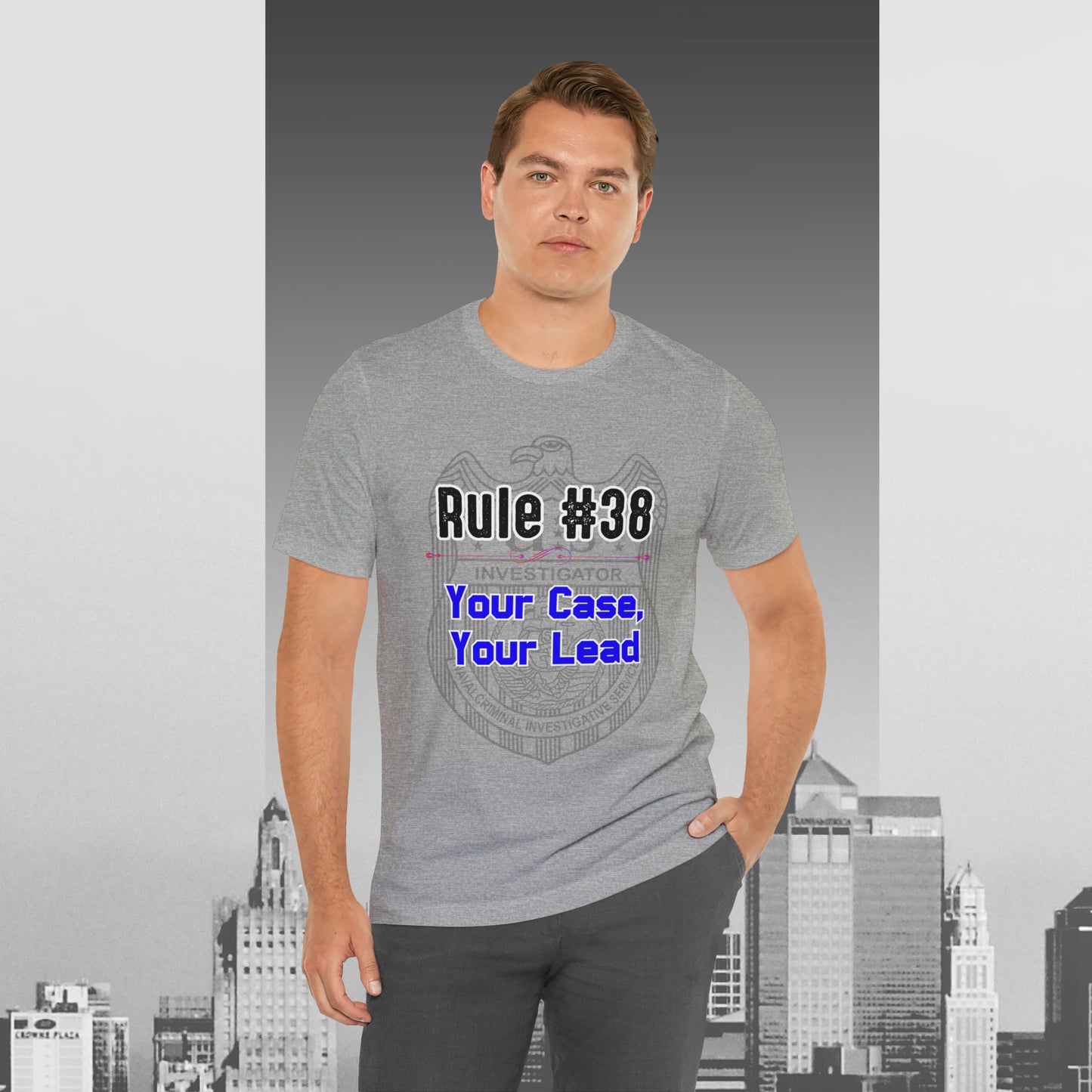 Rules of Gibbs #38 Your Case, Your Lead Unisex Jersey Short Sleeve Tee