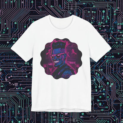 The Future is now Cyber Punk Guy Unisex Jersey Short Sleeve Tee