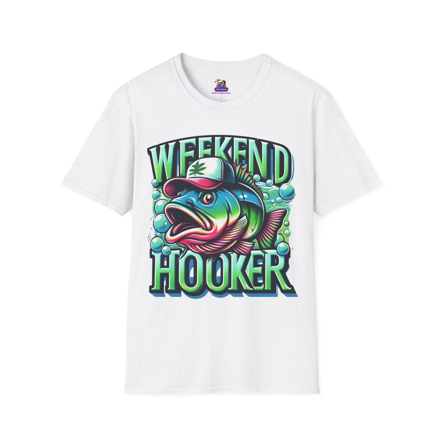 Weekend Hooker Unisex Softstyle T-Shirt Fishing humor, Fisherman Gift Pun T-Shirt Funny Fish Tee Fishy Vibes Unique Unisex Tee