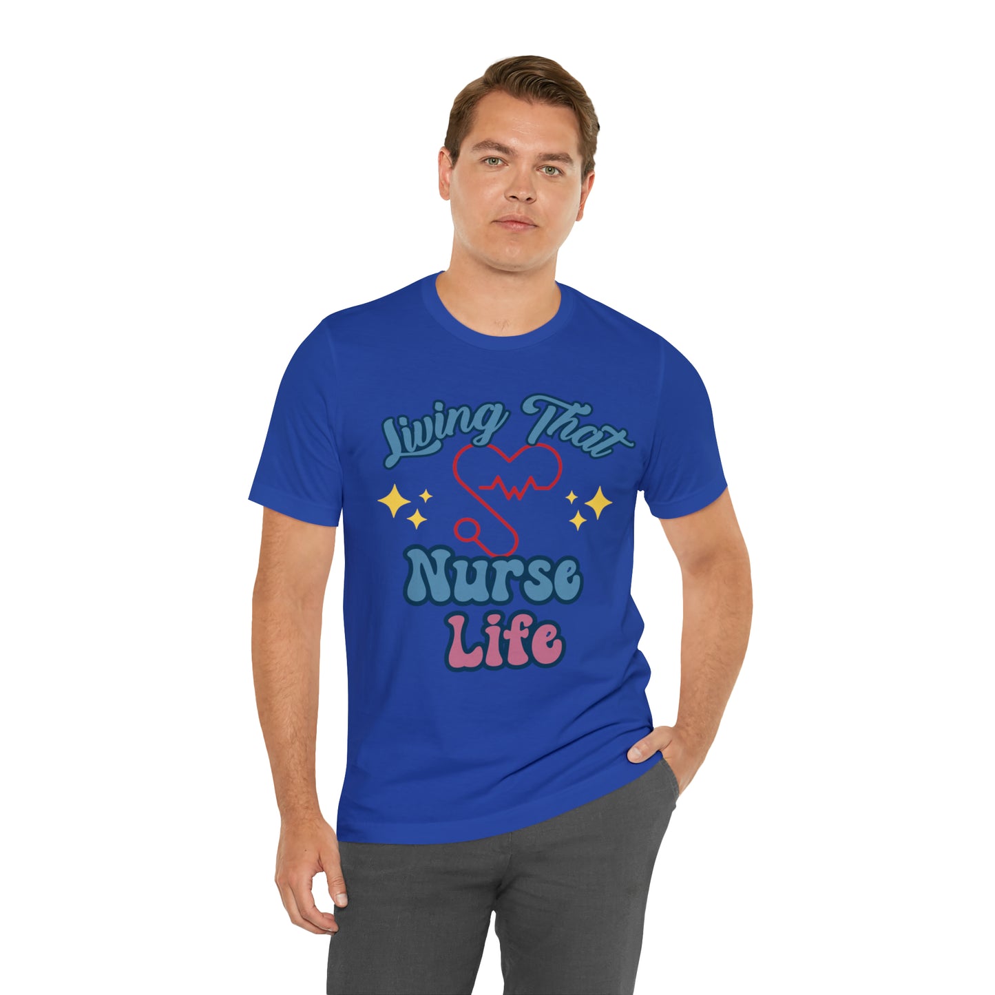 Living the Nurse Life, Comfy and Stylish Nurse T-Shirt:Gift for Medical Professionals and Nursing Students, Various Sizes Available"