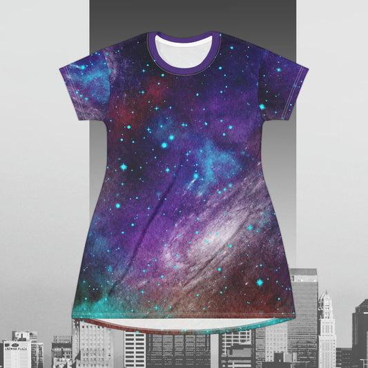 Outer Space Out of this World T-Shirt Dress (AOP)