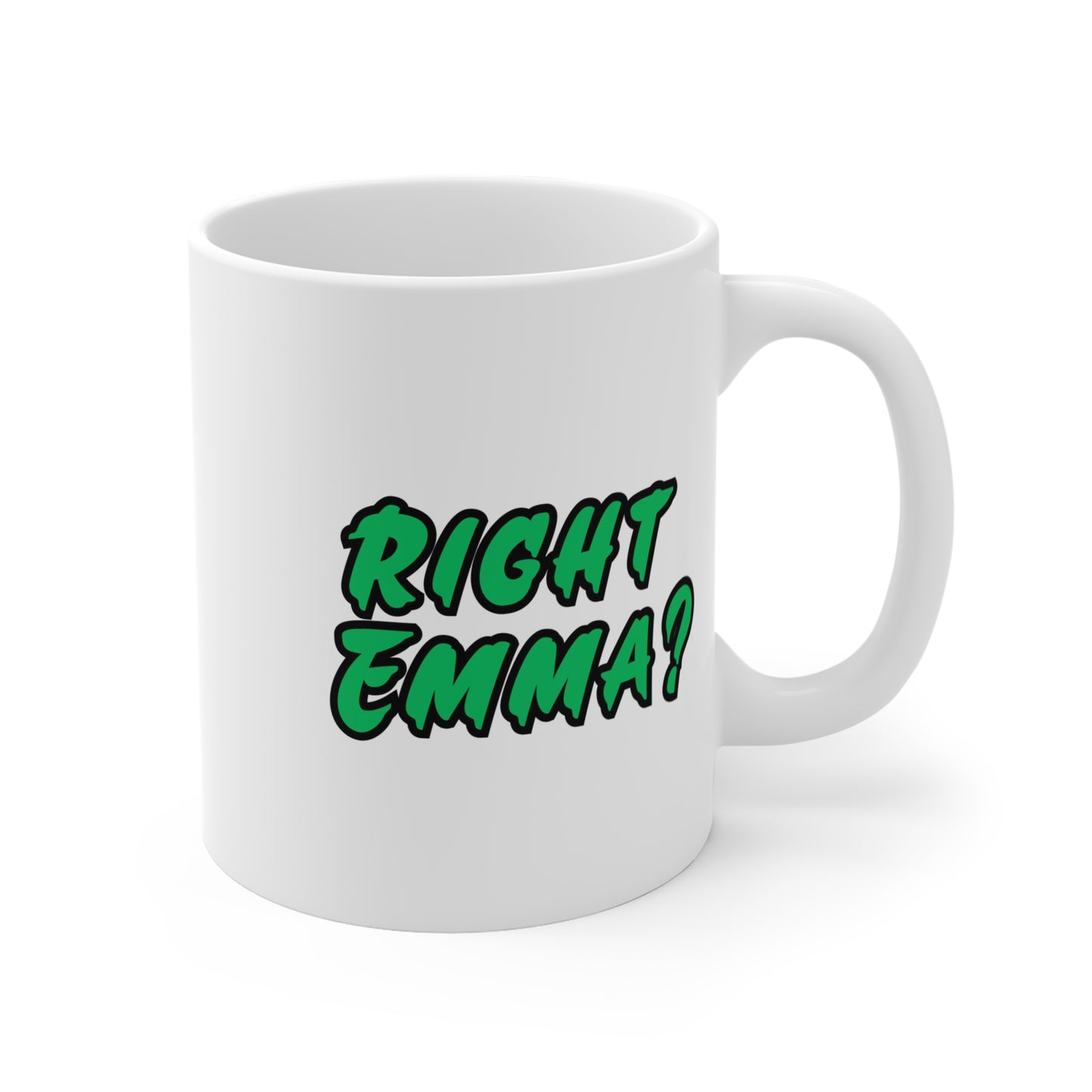 11oz Coffee Mug – Anthony Zenhauser “Right, Emma?” – The Shuli Network