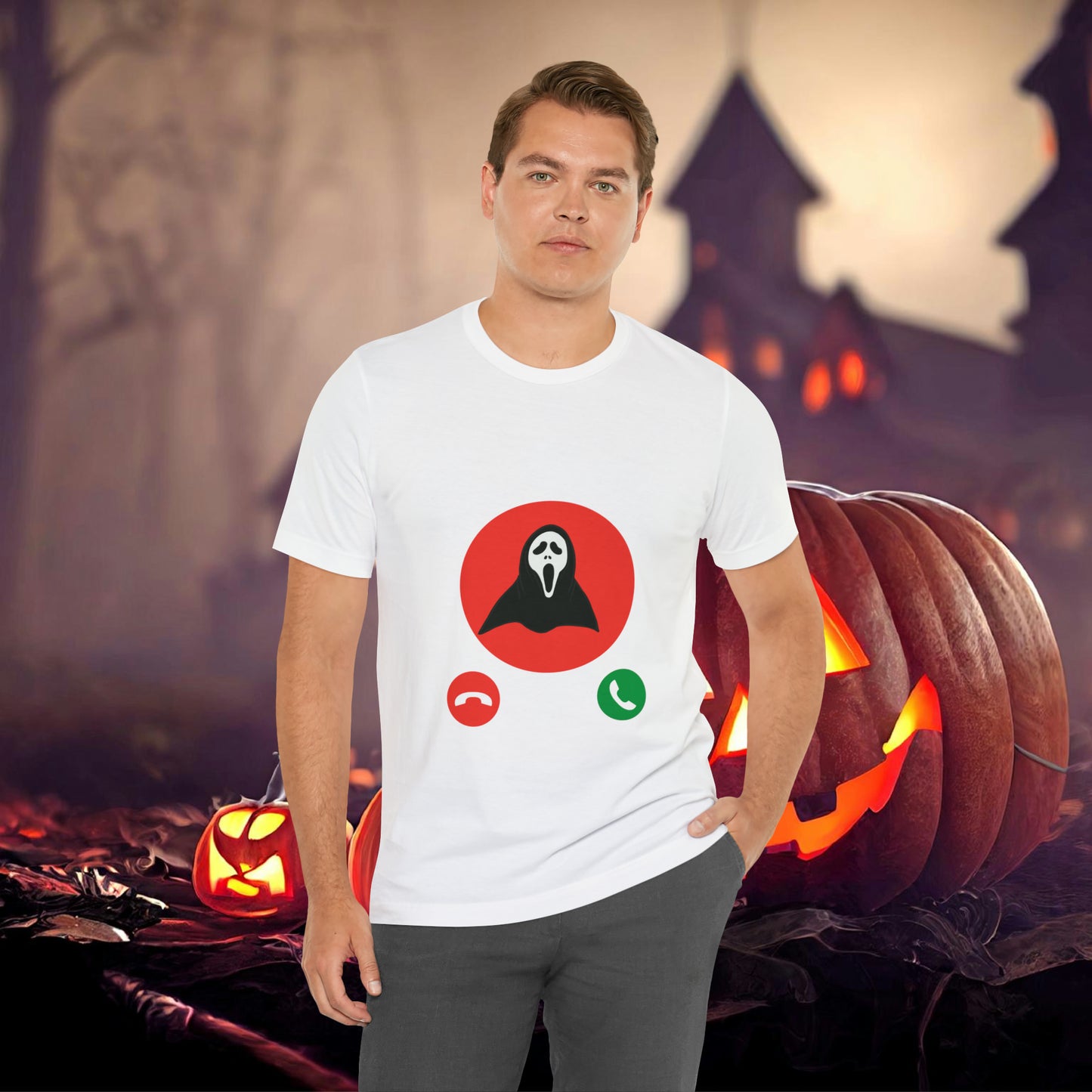 Ghost Face is Calling Halloween Unisex Jersey Short Sleeve Tee Gifts For her Gifts for Him