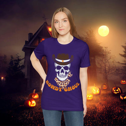 Howdy Ghoul Skeleton Sheriff Retro Halloween Unisex Jersey Short Sleeve Tee Gifts for her