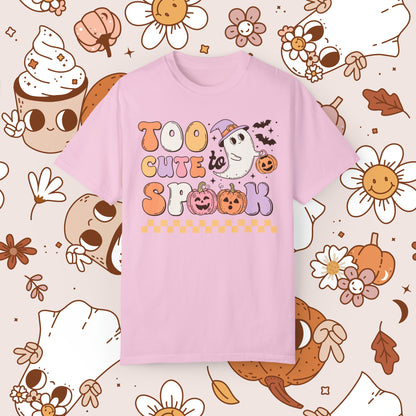 Too Cute to Spook Retro Groovy Halloween Unisex Garment-Dyed T-shirt Gifts for Him Gifts for Her