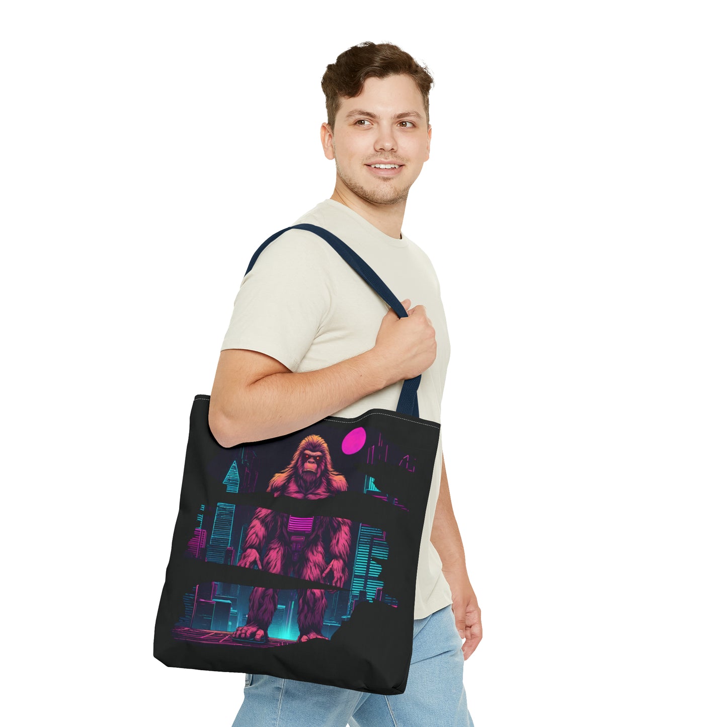 Bigfoot in a Cyber City AOP Tote Bag