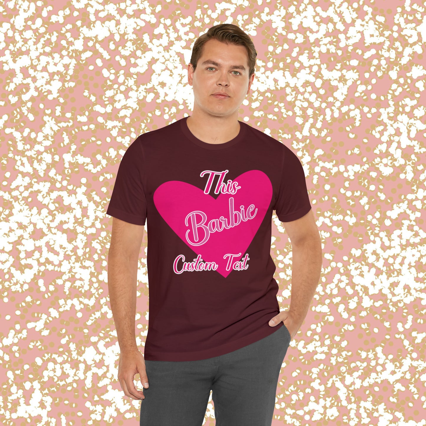 This Barbie  "CUSTOM TEXT" Unisex Jersey Short Sleeve Tee Gifts For Him Gifts For Her