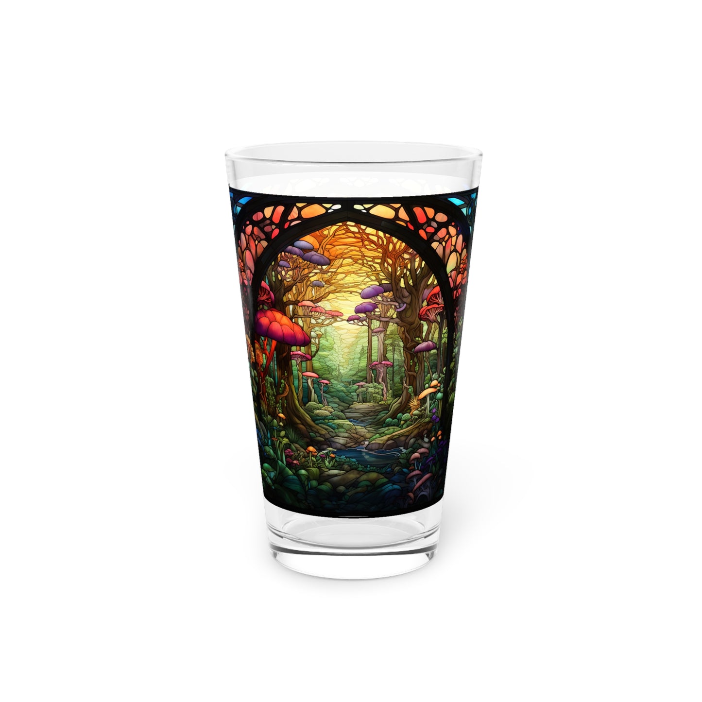 Enchanted Forest: A Magical Journey Through the Realm of Mushrooms 16oz Pint Glass Gift idea gifts for home decor housewarming gift