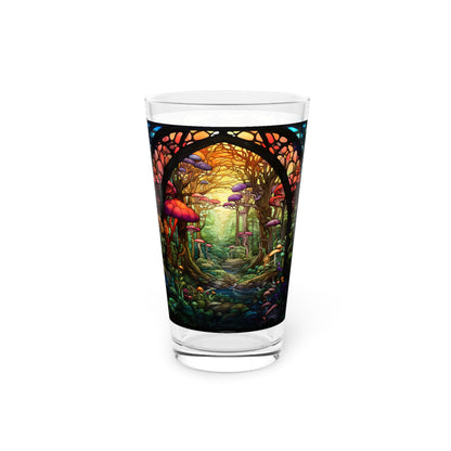 Enchanted Forest: A Magical Journey Through the Realm of Mushrooms 16oz Pint Glass Gift idea gifts for home decor housewarming gift