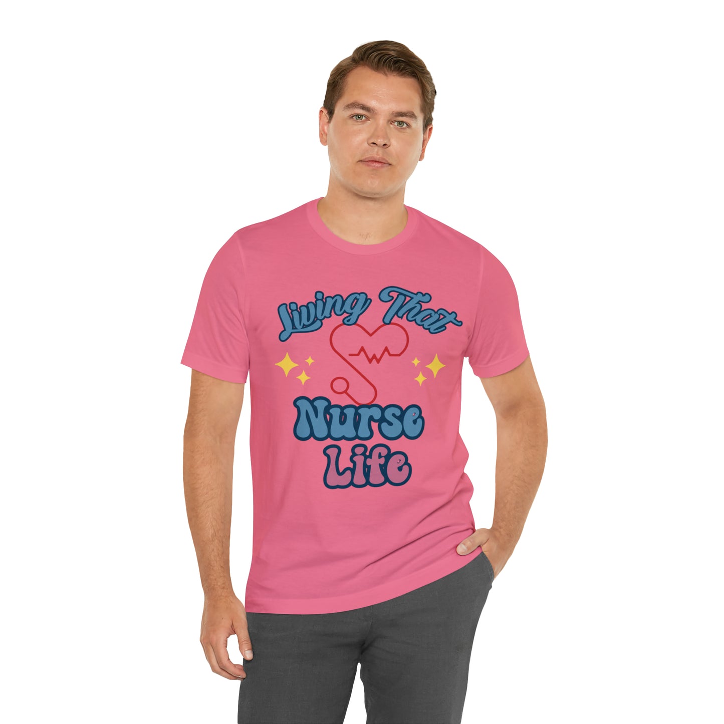 Living the Nurse Life, Comfy and Stylish Nurse T-Shirt:Gift for Medical Professionals and Nursing Students, Various Sizes Available"