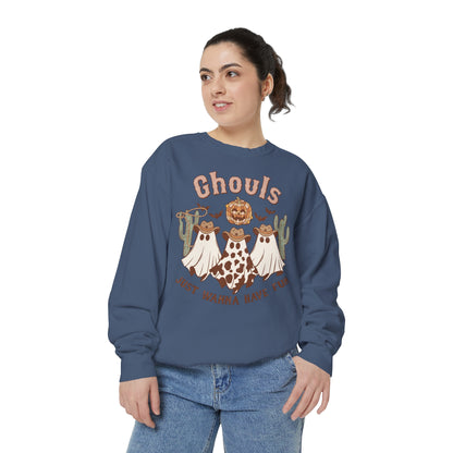 Ghouls Just Wanna Have Fun Western Halloween Unisex Garment-Dyed Sweatshirt