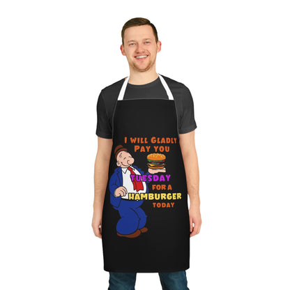 Popeye's Friend Wimpy All Over Print Apron - 'I'll Gladly Pay You Tuesday for a Hamburger Today' (AOP)
