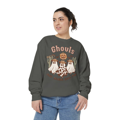 Ghouls Just Wanna Have Fun Western Halloween Unisex Garment-Dyed Sweatshirt
