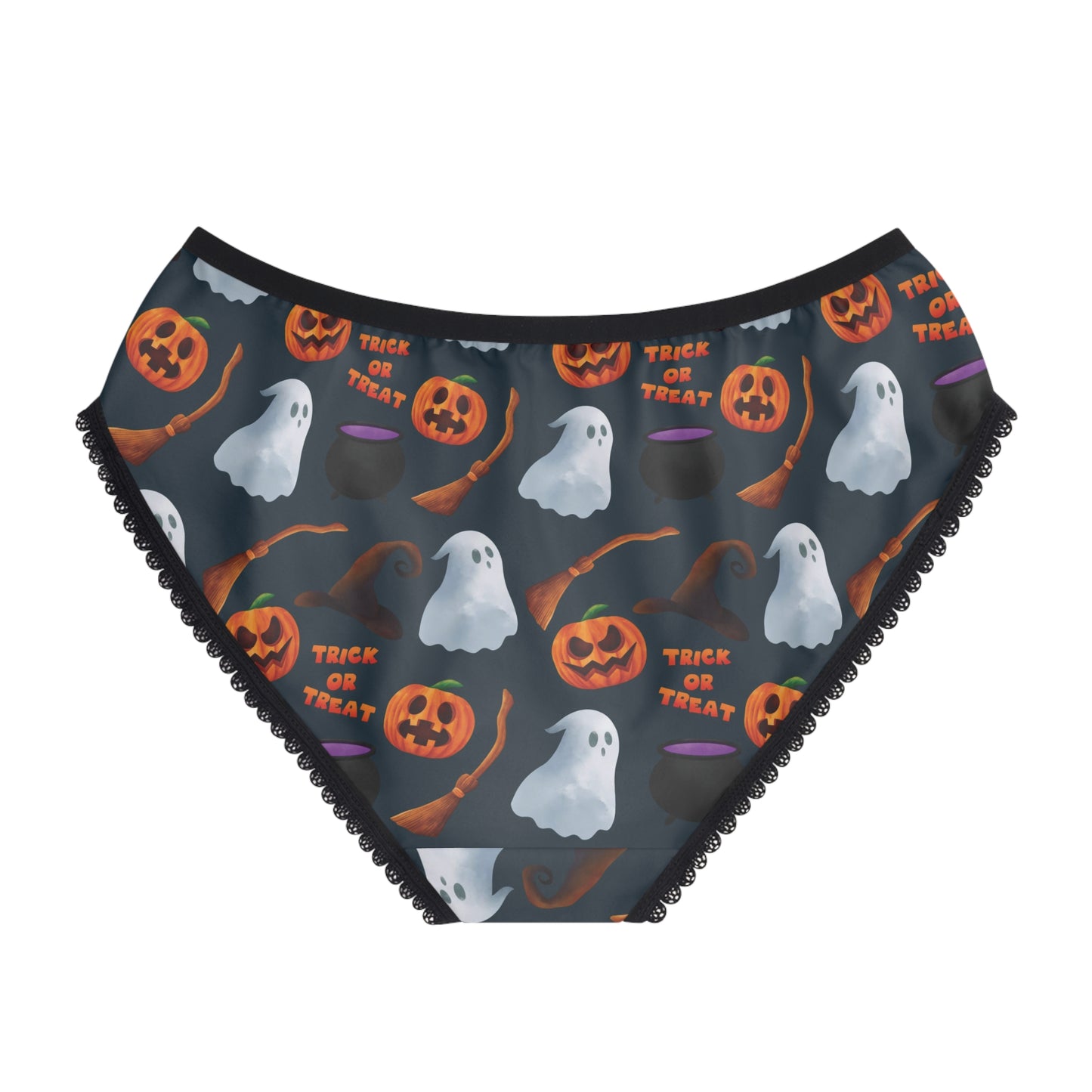 Halloween Trick or Treat Ghosts Witch Hats Jack o Lanterns Women's Briefs (AOP)